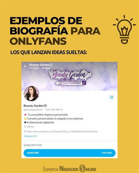 ejemplos de biografías para onlyfans|Crear una biografía para OnlyFans atractiva